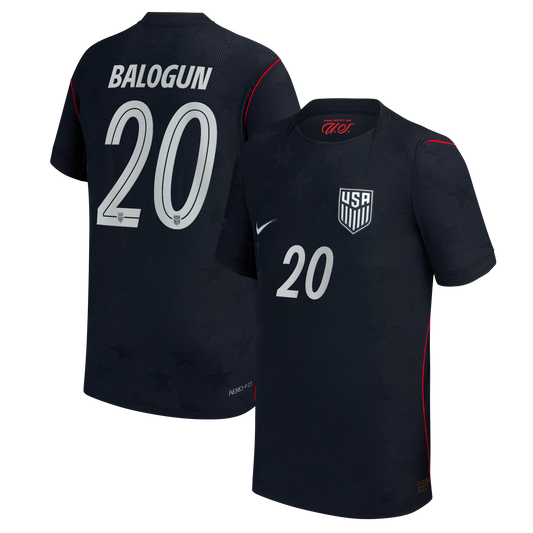 Folarin Balogun USMNT Youth 2026 Away Match Jersey - Blue