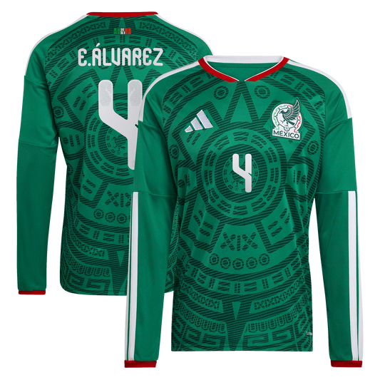 Edson Álvarez Mexico National Team 2026  Home Replica Long Sleeve Jersey - Green