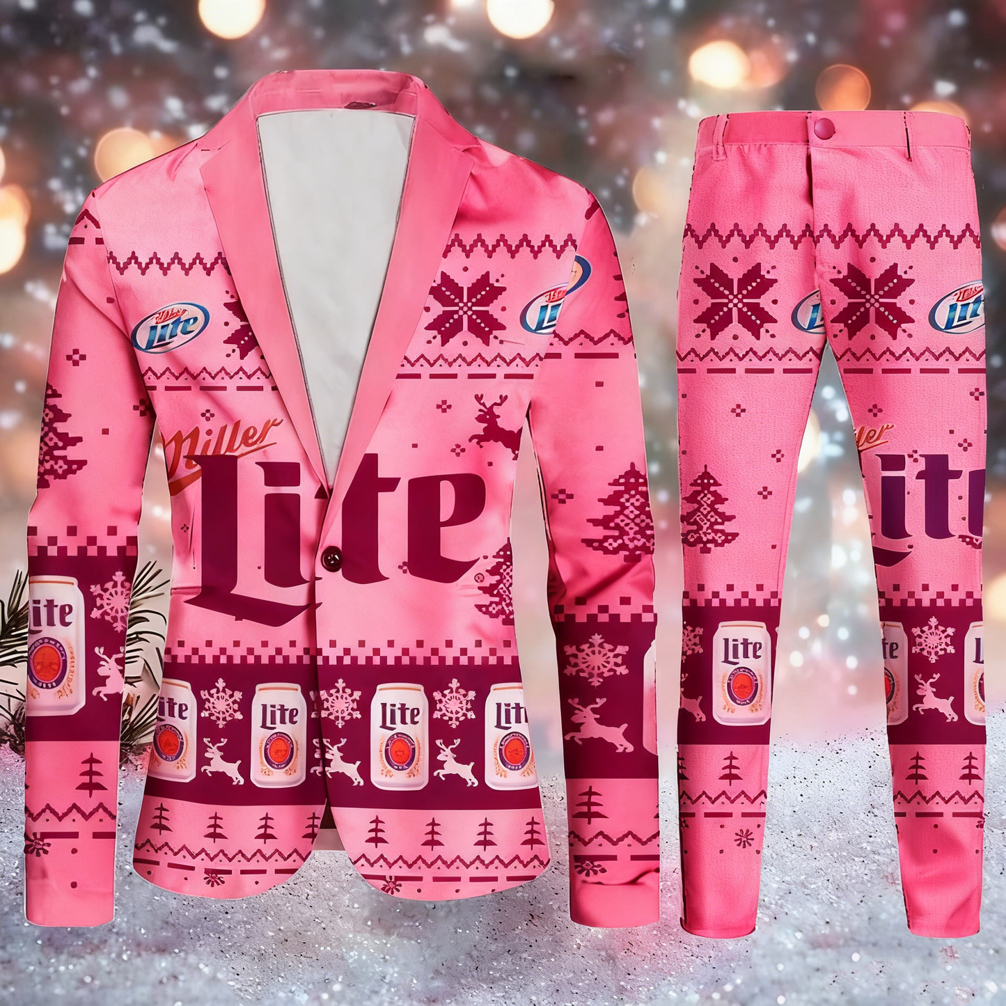Topprinttees®Men Christmas Jacket & Pants Suit 95a6