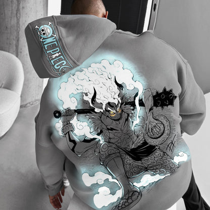 Unisex Oversized Anime Print Hoodie