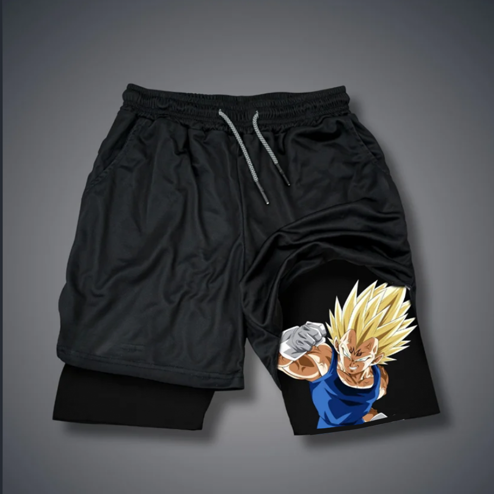 Casual   Anime Vegeta Printed Gym Shorts