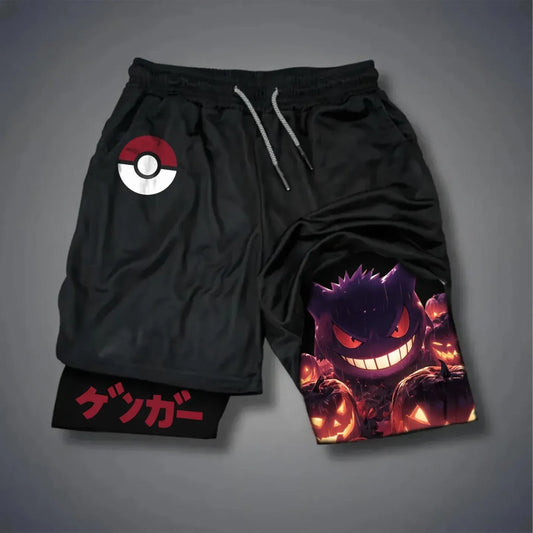 Pokémon Unisex Anime Pattern Halloween Gengar Shorts