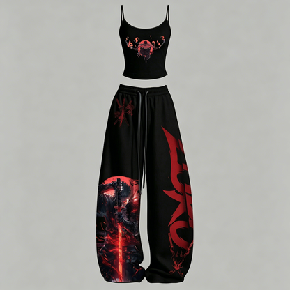 One Piece Top & Elasticated Trousers Two-Piece Set