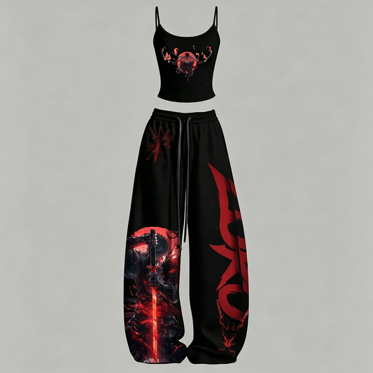 One Piece Top & Elasticated Trousers Two-Piece Set